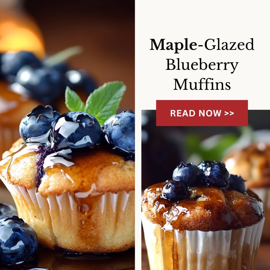 Maple Glazed Blueberry Muffins